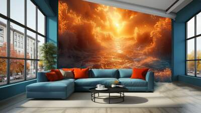 parting the red sea concept Wall mural