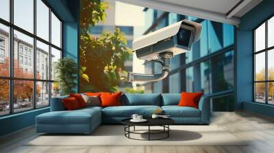 Security camera on modern building Professional. Wall mural