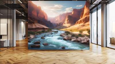 Breathtaking Landscapes: Exploring the Majestic Canyons and Mountains of Utah, Discover the Stunning Natural Beauty of Zion National Park and the Southwest USA, Scenic Journeys Through Arizona's Red R Wall mural