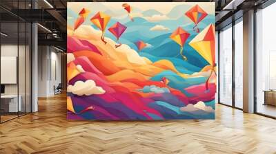 The National Kite Month abstract background Wall mural