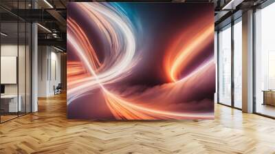 Dynamic abstract light trails create a vibrant atmosphere, ideal for technology concepts, modern art backgrounds, or creative visual projects Wall mural