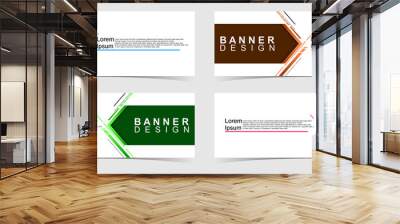 Set of abstract vector banners design. Collection of web banner template. modern template design for web, ads, flyer, poster with 4 different colors on grey background Wall mural