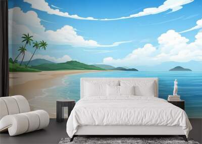 Peaceful scenery of clean coast and beach, picturesque and naturally refreshing Wall mural