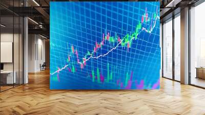 Professional financial stock market analysis chart, display of professional market and trading background. Wall mural