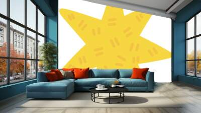 Doodle star element, yellow isolated illustration Wall mural