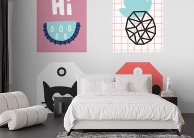 Doodle vector tags collection Wall mural