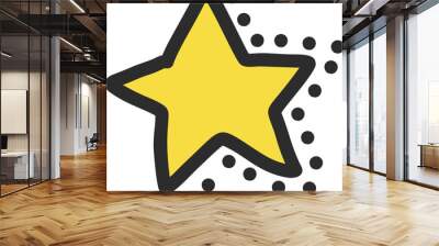 vector doodle element, yellow star illustration Wall mural