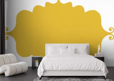 Vintage Yellow speech bubble in a hand-drawn style for text Wall mural