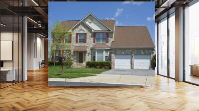 front brick single family house home suburban md Wall mural