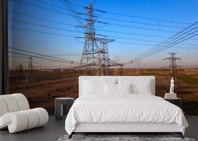 The power supply facilities of contour in the evening Wall mural