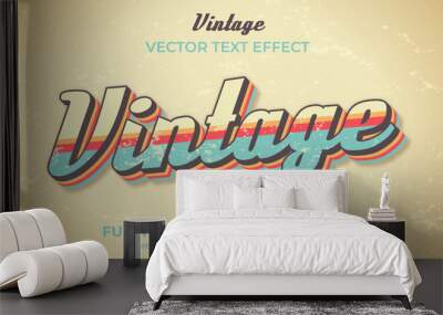 Editable Vintage Vector Text Effect Style Wall mural