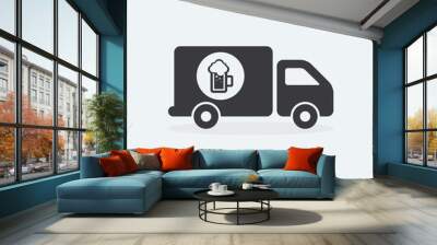 Beer Delivery truck. Beer and brewery icon. beverage design concept. vector illustration. Beer industry and delivery icons design. Wall mural