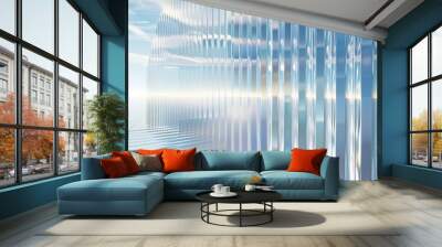 Futuristic architecture with reflective glass panels perfect for a modern wallpaper or background design Wall mural