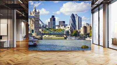 London skyline seen from the River Thames Wall mural