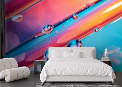 Colorful Abstract Background with Water Droplets - Digital Illustration Wall mural