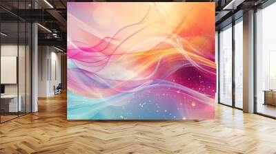 Vibrant Abstract Gradient Waves Background with Light Effects Wall mural