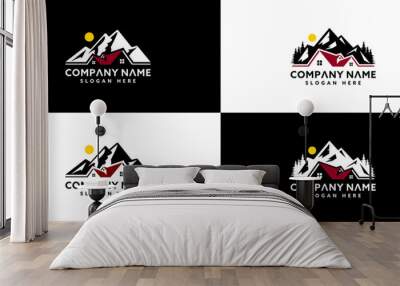 mountain and home logo vector design Wall mural