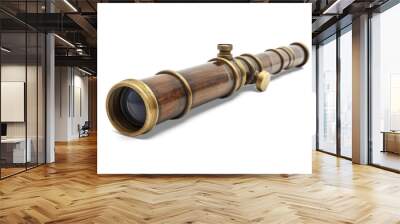 old telescope isolated on white background Wall mural