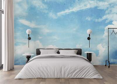 blue sky on old paper vintage effect for background. Wall mural