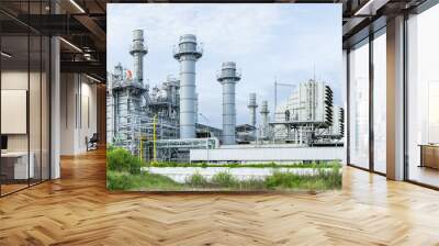 Combined Cycle Power Plant. Steam Turbine Modern Clean Power generator building. Large electricity industry. Wall mural