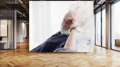 Elder with Alzheimer and Dementia disease loss their mild memory and family concept. Wall mural