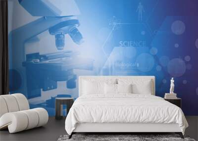 Science laboratory generic biology chemistry research concept graphic design for banner background. Wall mural