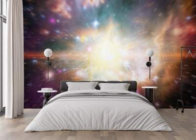 Space and Galaxy light speed travel deep into the Universe and Star field. Elements of this image furnished by NASA. Wall mural