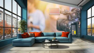 video camera  field working recorder commercial production house Wall mural