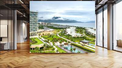 Overview of 5-star Alma resort located on the famous Bai Dai beach of Cam Ranh district, province Khanh Hoa, Vietnam Wall mural