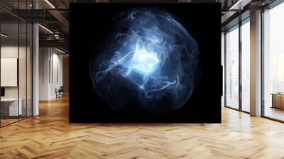 wispy smoke in motion inside sphere. perfect for logos and overlay effect. gas, smoke, fluid isolate Wall mural