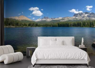 Stunning Mountain Lake with Clear Water and Rocky Shores - Photo Wall mural