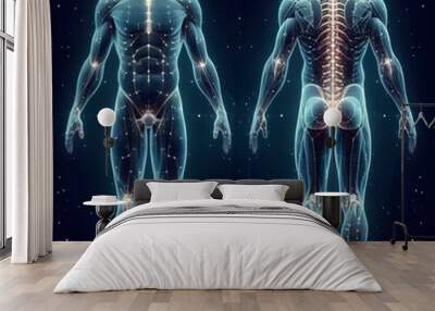 x ray anatomy of full human body front and back Wall mural