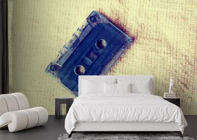 Vintage background with space for copy, old audio cassette Wall mural