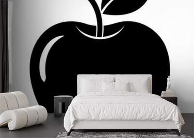 An apple fruit Black silhouette vector art Illustration, Apple vector icon, and symbols for your web design. Wall mural