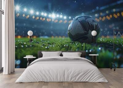 Soccer ball on the stadium Wall mural