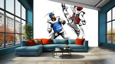 taekwondo action 3 Wall mural