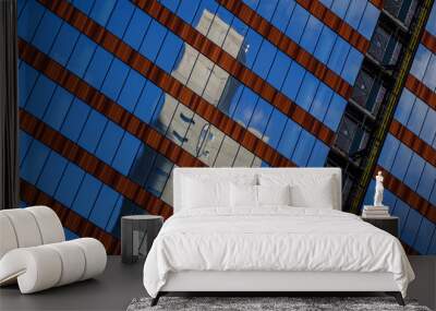 Abstract view of modern highrise glass building Wall mural