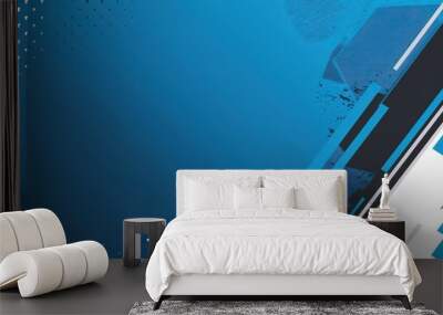  blue sporty background, speed motion design with spot strip and copy space, modern minimal in cheerful and freedom energy feeling, Generative Ai Wall mural