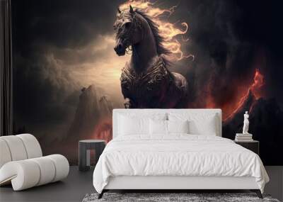 illustration of pale greenish grey horse from revelation 6:8 Wall mural