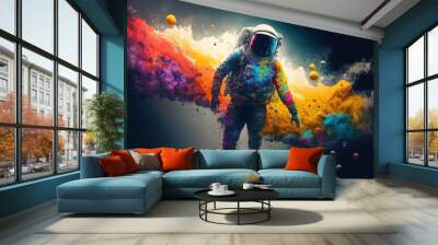 illustration portrait of astronaut in artistic style Wall mural