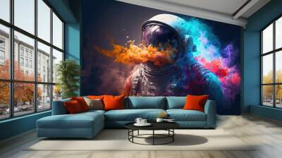 illustration portrait of astronaut in artistic style Wall mural