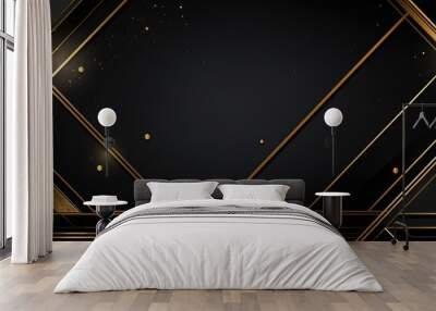 matter color black and gold abstract background polish metallic wall style, elegance luxury business and futuristic technology theme, Generative Ai Wall mural