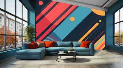 minimal retro vintage grungy texture strip line speed motion abstract background Wall mural