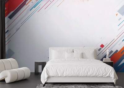 red white sporty background, speed motion design with spot strip and copy space, modern minimal in cheerful and freedom energy feeling, Generative Ai Wall mural