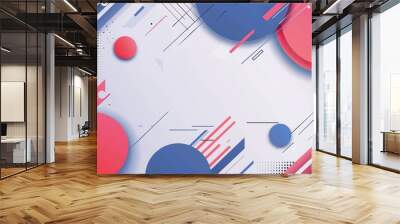 retro vintage abstract background geometric shape with speed motion perspective line, Generative Ai Wall mural