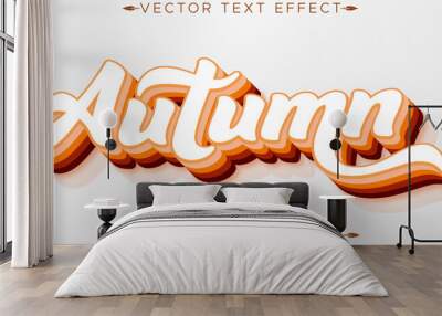 Autumn text effect, editable season and leaf text style Wall mural