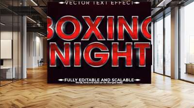 Boxing Night text effect, editable metallic and red text style Wall mural