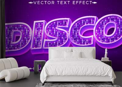 Disco text effect, editable music and party text style Wall mural