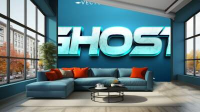 Ghost sport text effect, editable gaming and player text style Wall mural