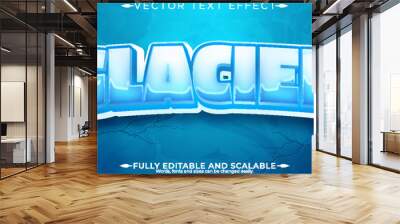 Glacier editable text effect, ice and frozen text style. Wall mural